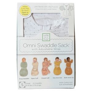 NIB SwaddleDesigns Omni Swaddle Sack Adjustable Wrap Polka Dot Sterling Size S